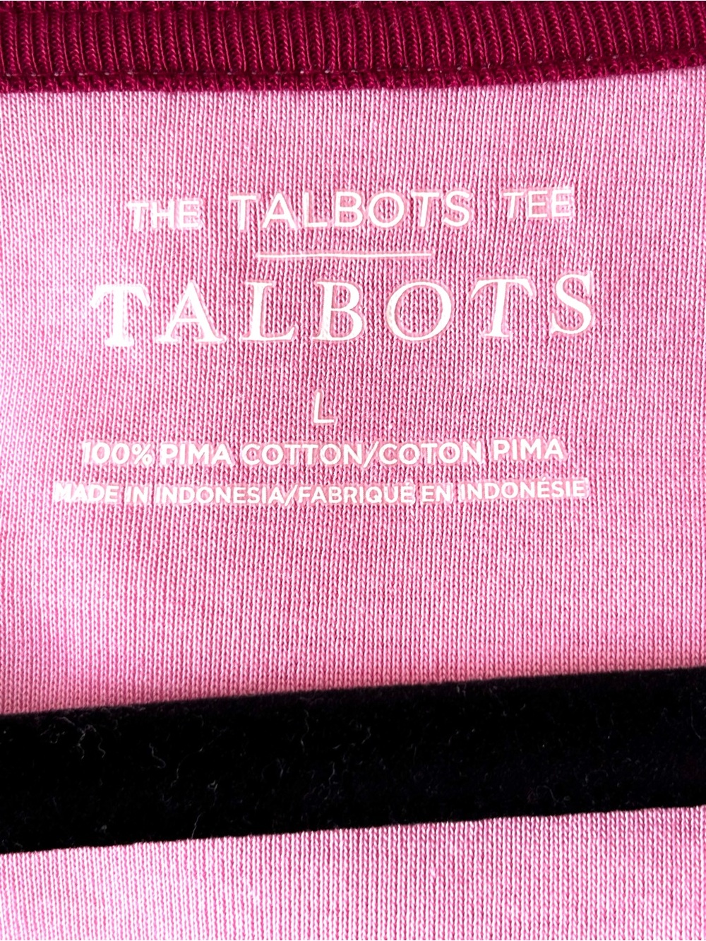 Talbots Pima Cotton V-Neck Tee Pink Size Large - Picture 3 of 3